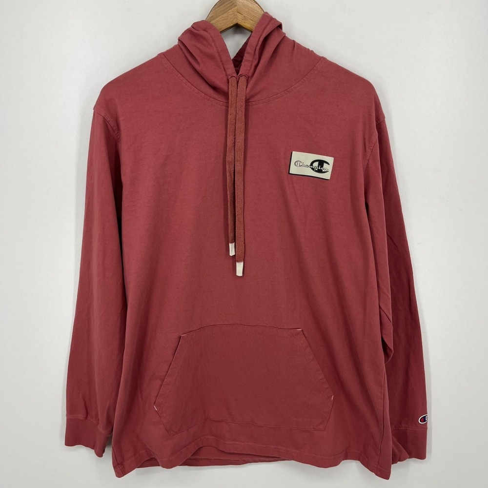 Champion Hoodie Men's Size XL Red Pullover Drawstring Logo Pocket